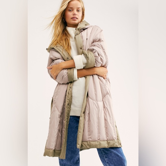 Free People Tahoe Puffa Hooded Puffer Reversible Jacket Coat - Picture 10 of 10
